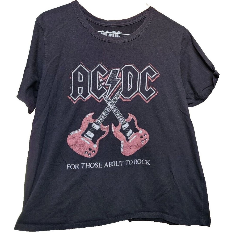 AC DC Black For Those About To Rock T-Shirt Size XL Band Music